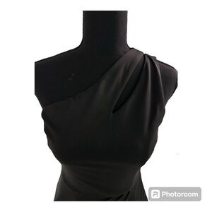 Long black one shoulder dress